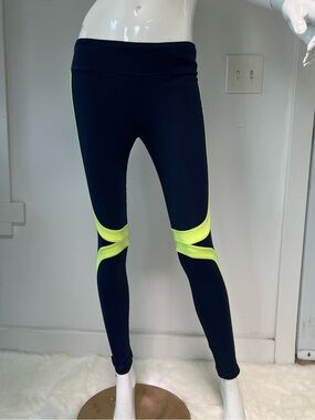 Vintage bebe Y2k Legging funky navy Blue Made in USA casual , outdoor activities
